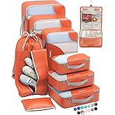 OlarHike Packing Cubes for Travel,10 Set,Orange