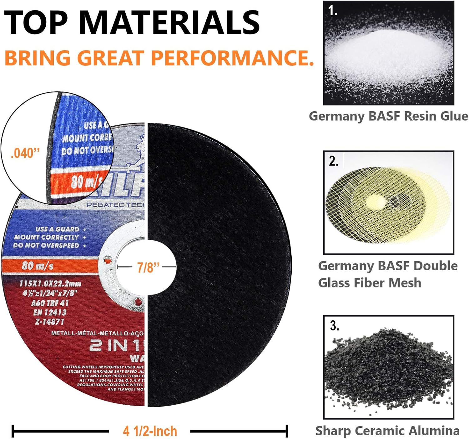 SKILFUL Cut Off Wheels 25 Packs, Cutting Wheels 4-1/2 inch Ultra-Thin Metal/Stainless Steel Cutting Disc Cutting Metal, Aluminum, Wood, PVC, ABS, Stone for Angle Grinder: Industrial & Scientific