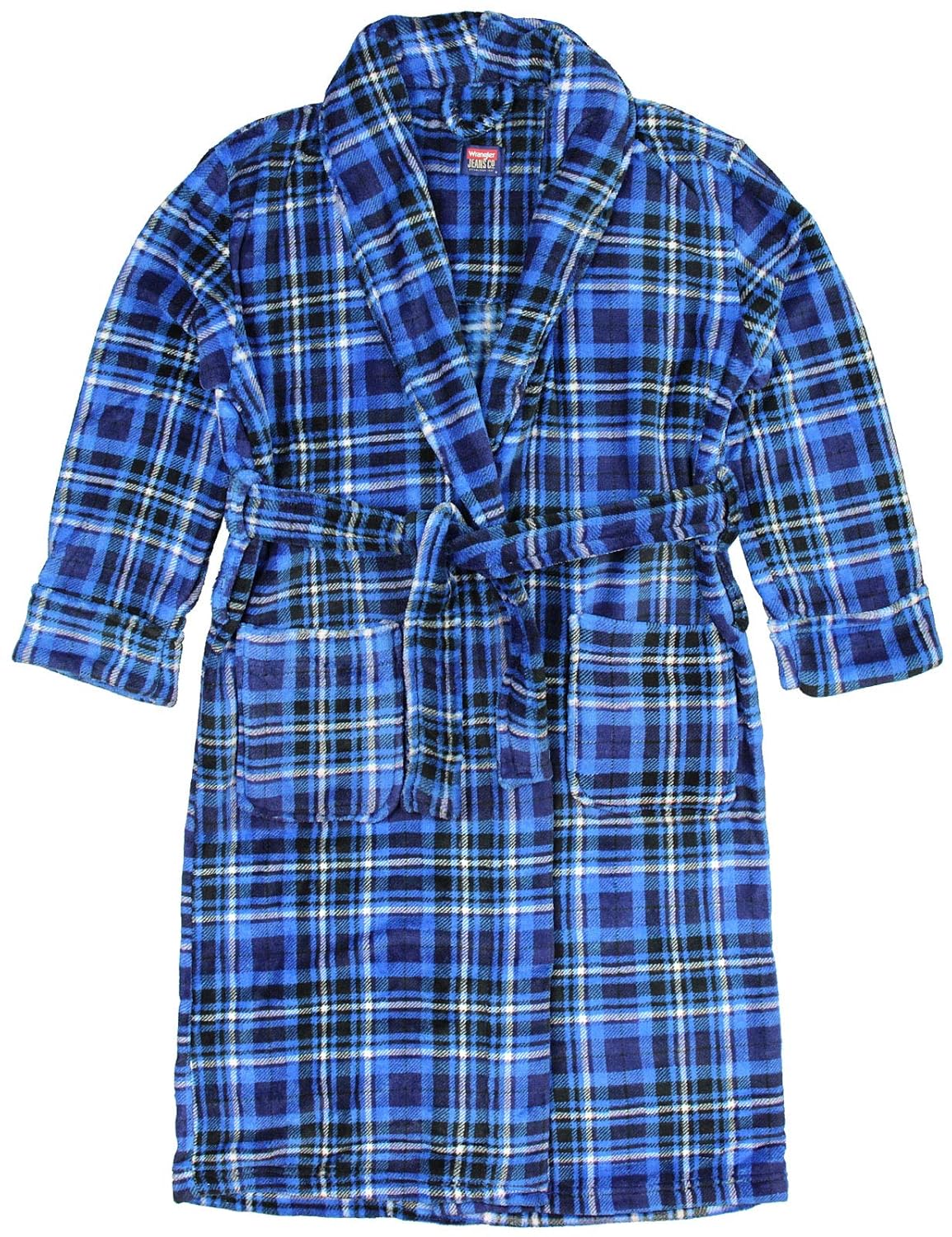 Buy Wrangler Mens Plaid Plush Fleece Robe XXL/XXXL Navy at Amazon.in
