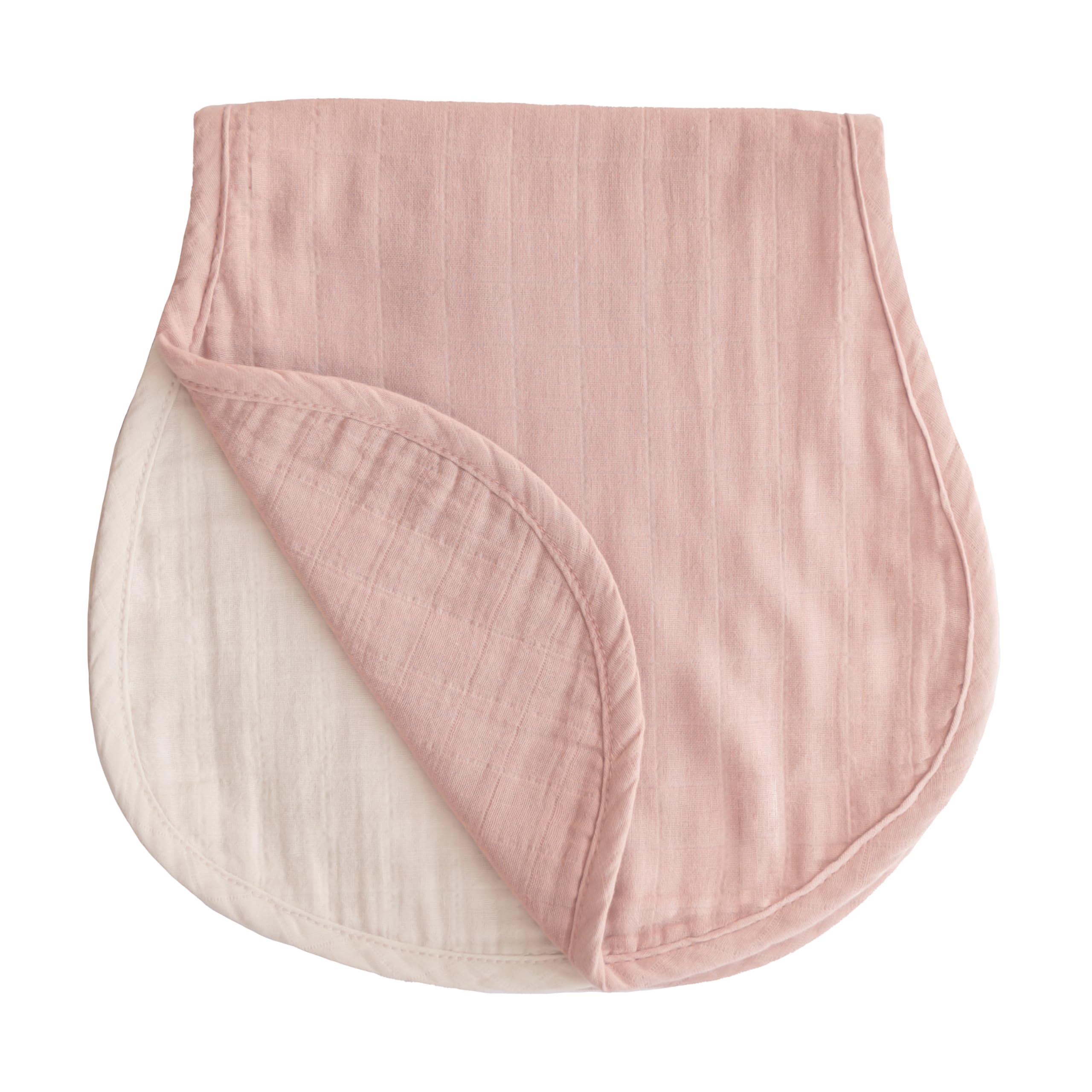 Mushie Muslin Baby Burp Cloth | Including: 2x Burp Cloths | Material: 100% Organic Cotton Washcloths | Pre-Washed Premium Absorbent | Baby Face Cloth (Blush/Fog)