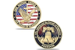 LParkin USA 250th Anniversary Commemorative Challenge Coin, 1.57” Patriot Gifts for Veterans & History Collectors - 250 Years of Blessings