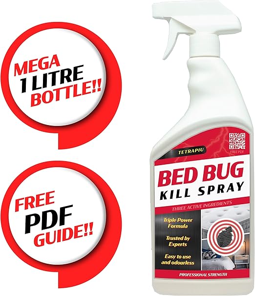 Bed Bug Kill Spray Used by Professionals MEGA 1 LITRE Triple