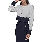 KARL LAGERFELD womens Long Sleeve Contrasting Colors Jacket