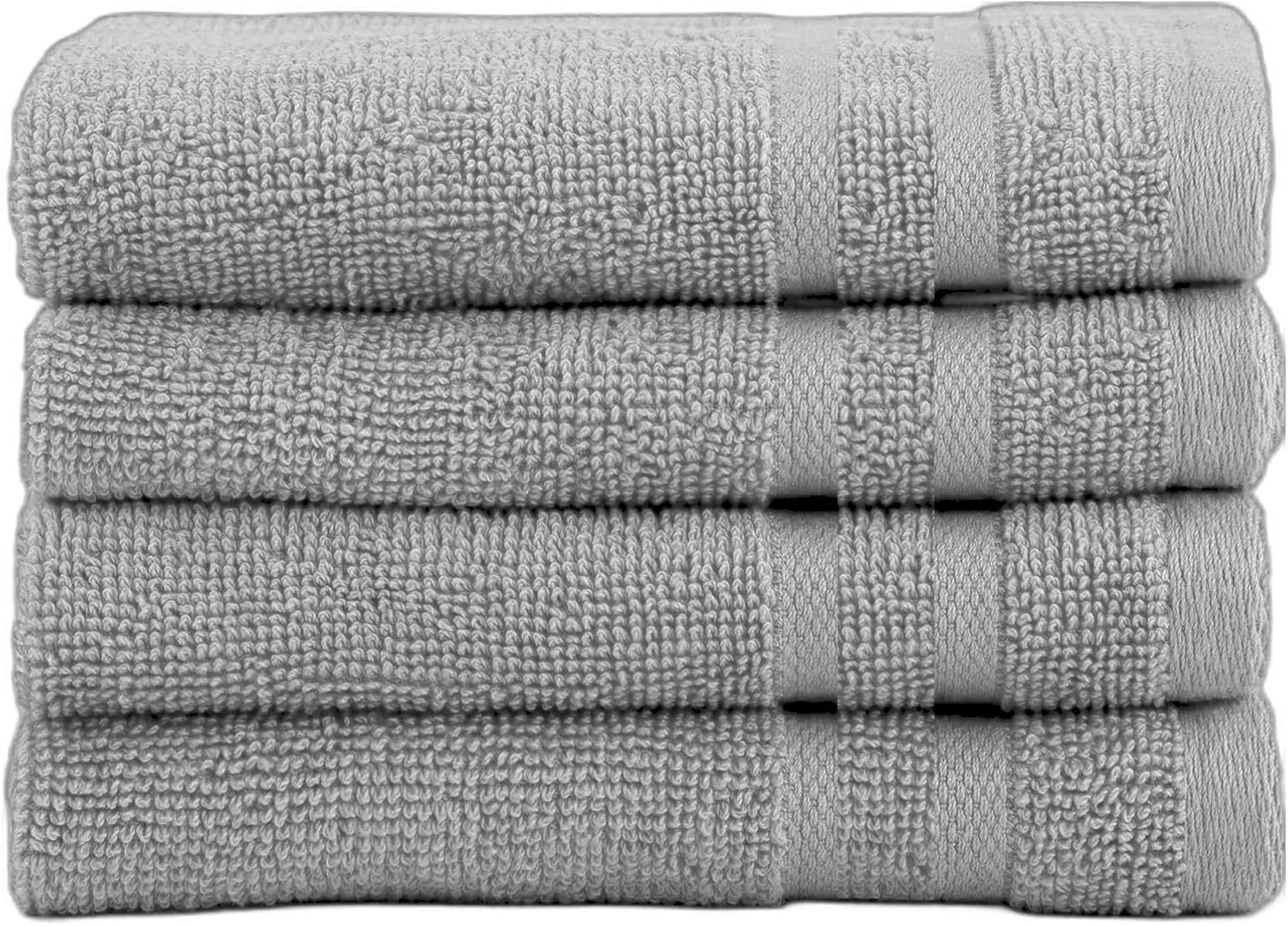 EDB 6-Piece Luxury Towel Set 100% Egyptian Cotton 2 Face Cloth, 2 Hand Towel, 2 Bath Towel Highly Absorbent Hotel Collection Towel Bale 800-GSM (Silver, 4 - FACE CLOTH)