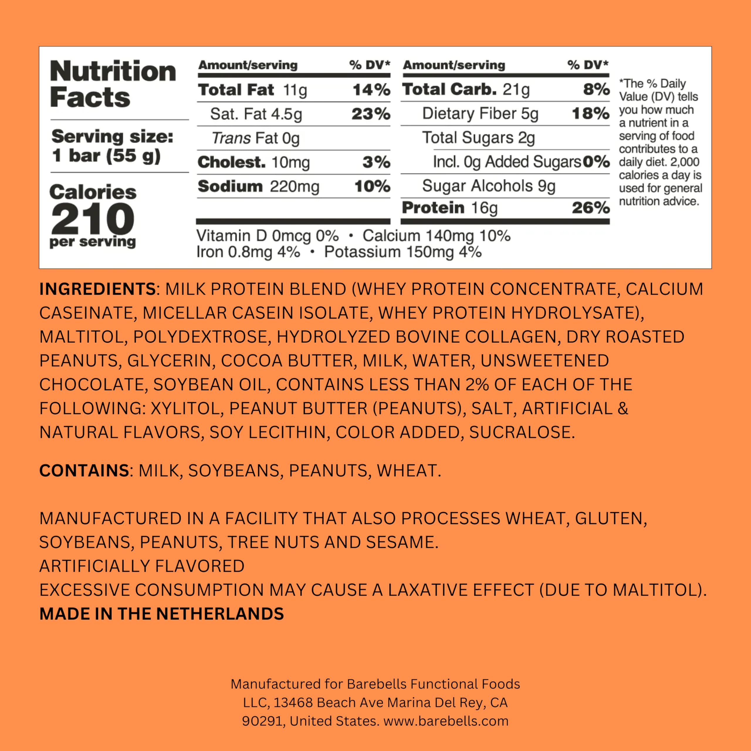 Barebells Soft Protein Bars, Salted Peanut Caramel - 12 Count, 16g High Protein Treats - Chocolate Nutrition Bar with 1g Total Sugars - On The Go Breakfast or Post-Workout Snack
