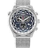 Citizen Men's Sport Luxury Eco-Drive Chronograph Watch, 12/24 Hour Time, Date, 100 Meters Water Resistant, Stainless Steel