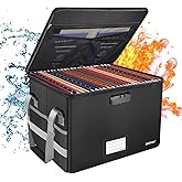 File Box with Lock,ENGPOW Fireproof Box File Storage Organizer Anti-Static Box,Collapsible Fireproof Document Box Filing Box 