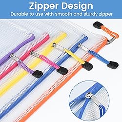 Sooez 24 Pack Mesh Zipper Pouch Bags with Label