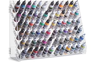 Plydolex Acrylic Paint Holder - 72 Holes Compatible with Vallejo 17 ml Bottles - Suitable for DnD, Warhammer, Pathfinder and Other Figurines - Works for Wall and for Desk
