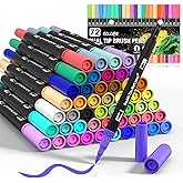 Mitoymia Coloring Markers for Adult Coloring Books, 72 Color Dual Brush Marker Pens with Dual Tip Fine & Brush Pens for Drawing, Sketching Bullet, Journal, Calligraphy, Art Supplies Kit