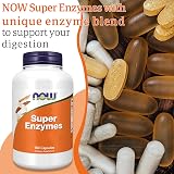 NOW Foods Super Enzymes 180 Capsules Enzyme Blend Gluten Free Soy Free view 2