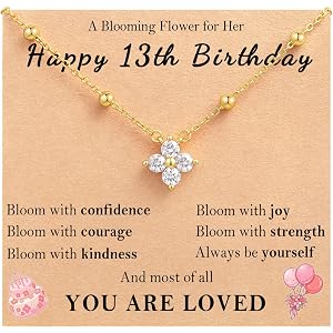 Blooming Flower Necklace - Happy 10th 13th 16th Birthday Gifts for Girls