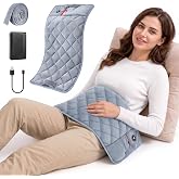 Vofuoti Portable Weighted Cordless Heating Pad with 7.4V 10000mAh Battery | with 7.4V 10000mAh Battery and 3 Heat Settings, Electric Heated Pad for Back, Abdomen, Neck &amp; Shoulder, Women Men, 12" x 24"