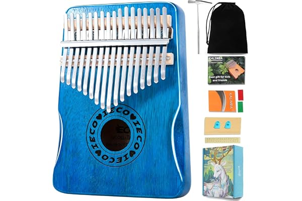 Kalimba Thumb Piano 17 Keys Portable Mbira Finger Piano Gifts for Adults Kids, Fast to Learn