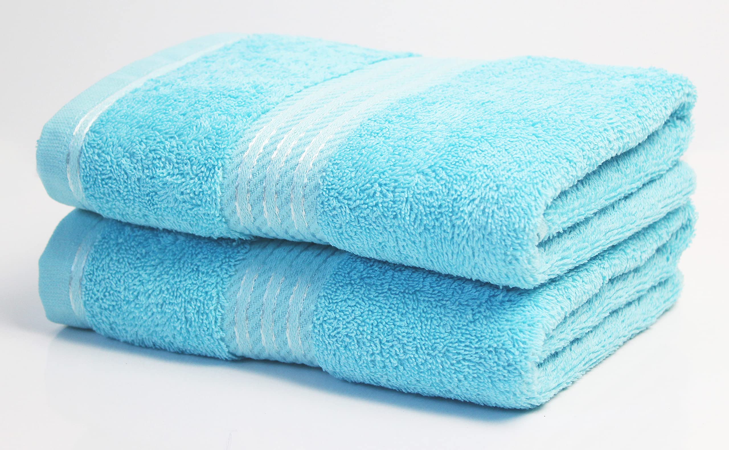 Bentley Priory Linens Hand Towels (2 PACK) for Bathroom Supreme Egyptian Hotel Range 500GSM Super Soft Combed Luxury Cotton Pack of 2 Absorbent and Quick Dry Hand Towels Set 50 x 85cm (BRIGHT BLUE)