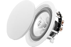 OSD ICE840WRS 8" Weather Resistant Indoor/Outdoor in-Ceiling Speaker 150W w/Pivoting Titanium Dome Tweeter (White, Pair)