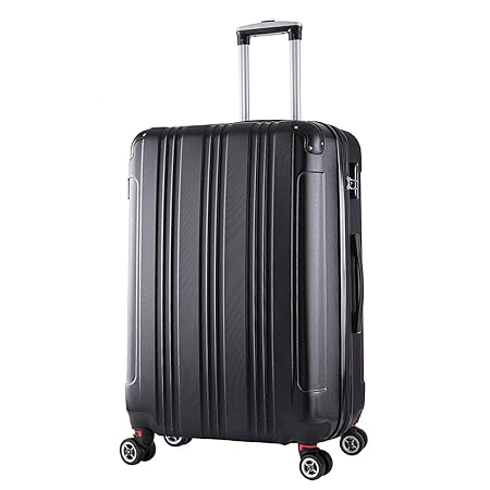 WOLTU RK4207sz, Reise Koffer Trolley Hartschale Volumen erweiterbar, Reisekoffer Hartschalenkoffer 4 Rollen, M/L / XL/Set, le