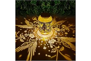 HUMIIEYE Solar Lantern Outdoor Hummingbird Garden Decor, IP65 Waterproof Hanging Solar Powered Lights Birthdays Gifts for Women Mom, Metal Decorative Light for Patio Yard Lawn Porch Backyard Christmas