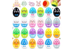 Palmatte 24PCS Easter Basket Stuffers Easter Egg Stampers Self-Ink, Cute Prefilled Plastic Easter Egg Fillers Treats Toys Easter Egg Hunt Supplies Party Favors Gifts for Kids Boys Girls Toddlers
