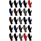 25 Pack Winter Gloves, Unisex Thermal Magic Glove Thick Knit Brushed Interior Bulk Bundle