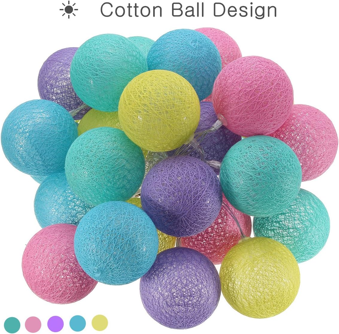 Dotbuy Interieur Pile Lumiere Decoration Chambre Enfant Boules Coton Chaine Leds Pour Maison La Saint Valentin Noel Fetes Mariage Guirlande Lumineuse Led 3 3m 20 Boule Lumiere Gris Et Blanc Cuisine