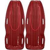 Retrospec Retrorider Plastic Snow Sled &ndash; Toboggan Style with Pull Rope, Cold-Resistant Coating, and Hard Bottom for Smooth Downhill Rides &ndash; Available for Kids and Adults