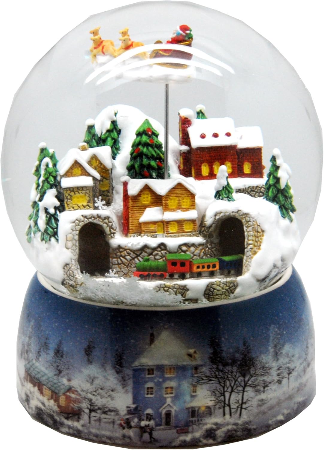 Amazon.de: 20056 Mega-Schneekugel Weihnacht Fliegender Santa mit Zug