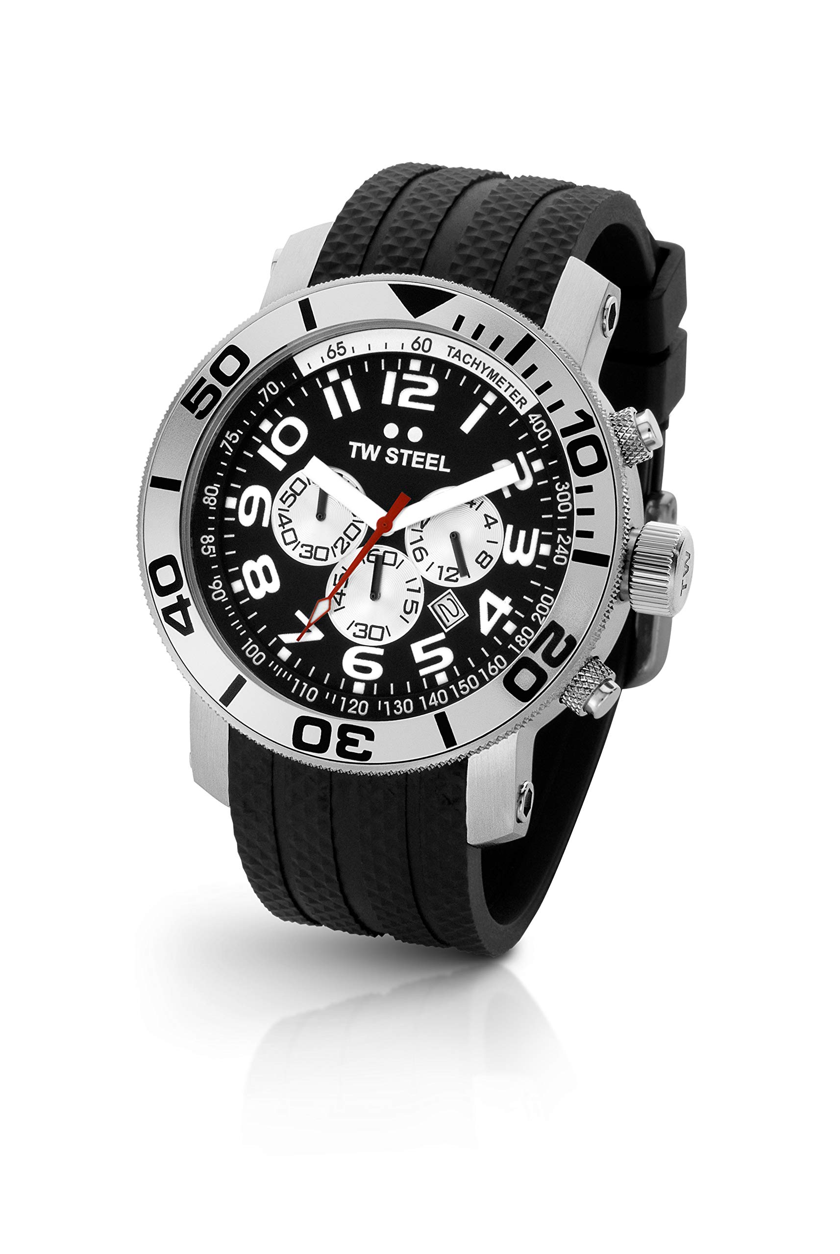 TW Steel Grandeur Diver Men's Rubber Strap Watch with Chronograph Dial