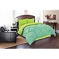 Elegant Comfort Silky Soft - Goose Down Alternative Reversible 2pc Comforter Set- Available in A Few Sizes and Colors , Twin/Twin XL, Aqua/Lime