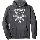 Rodbuster Life - Union Ironworker Rebar Rod Buster Skull Pullover Hoodie