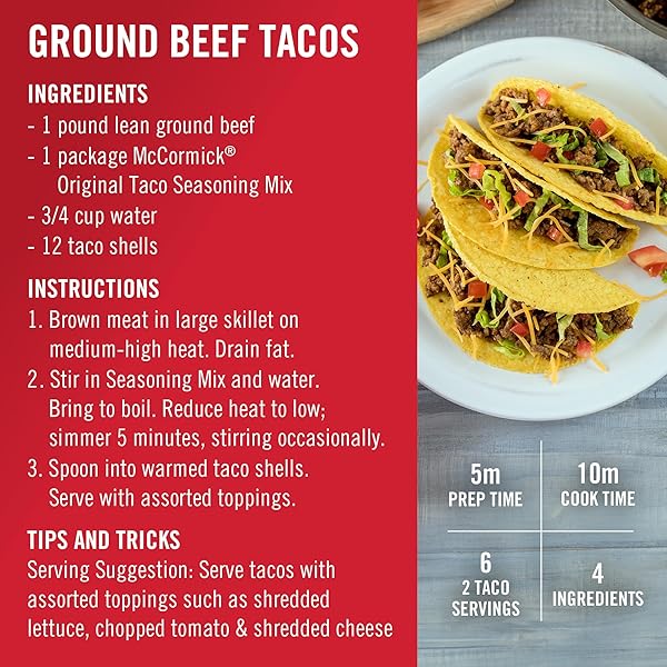 MCCORMICK ORIGINAL TACO SEASONING MIX, 12 OZ