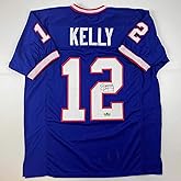 Facsimile Autographed Jim Kelly Buffalo Blue Reprint Laser Auto Football Jersey Size Men's XL