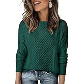 EVALESS Sweaters for Women Cable Knit Crewneck Pullover Sweater Tops Fall Winter Women's Clothing 2025