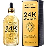 Voluxss 24K Gold Serum for Face,Skin Brightening Anti Aging Face Serum Moisturizer with Vitamin C,Hyaluronic Acid & Argan Oil for Dark Spots & Fine Lines,Korean Skin Care Glow Collagen Booster