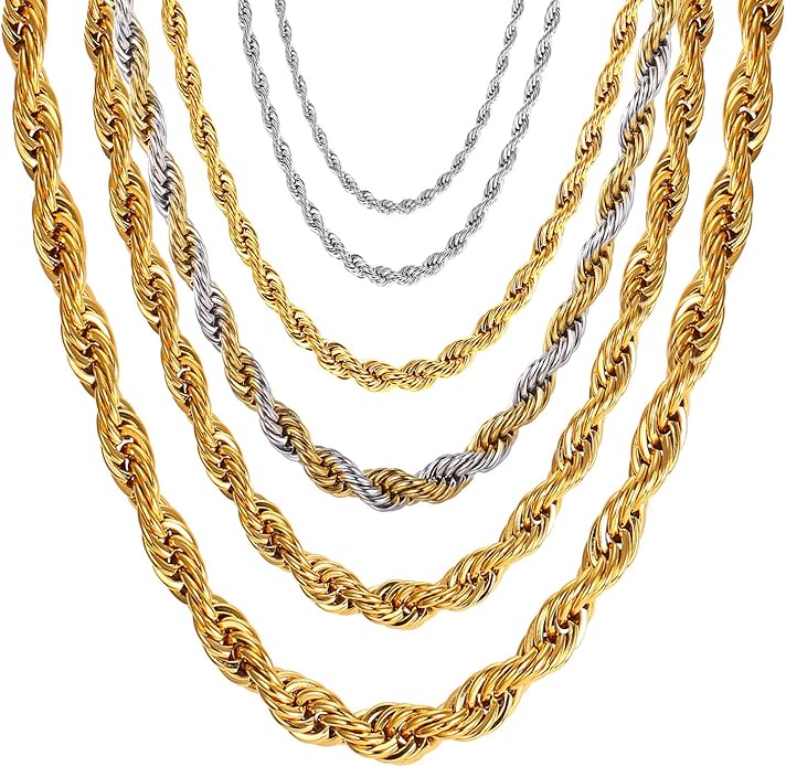 U7 1.3mm Silver Rope Chain Women Girls Dainty 925 Sterling Silver