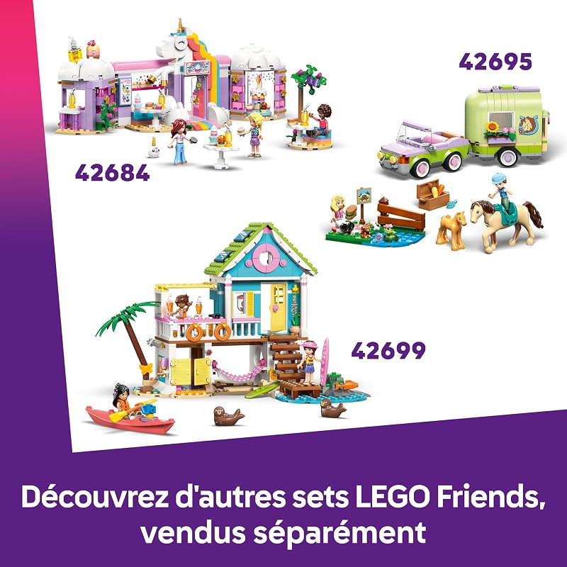 Friends Une Fabuleuse Journée au Parc Aquatique - Jouet Miniature avec Toboggan, 2 Mini-Poupées, 4 Figurines d'animaux & Accessoires pour Mascottes - Cadeau d'anniversaire pour Fille 6 Ans 42676 — photo 7 sur 8