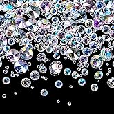 Hicarer 800 Pieces Diamond Decorations Acrylic Diamond Table Scatter Crystals for Table for Vase Fillers Party Decorations(12, 8, 6, 3, 2mm,AB Color)