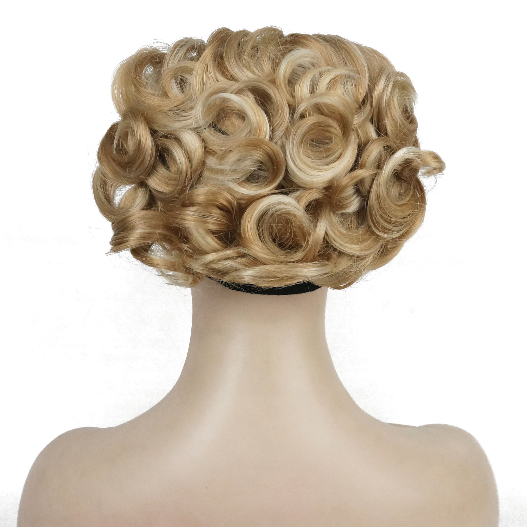 Lydell Short Messy Curly Dish Hair Bun Extension Stretch hair Combs Clip in Ponytail Extension (24H613) — image 1