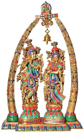 Beautiful Radha Krishna Brass Idol