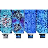 Yongoes 4 Pack Microfiber Lightweight Thin Beach Towel Sand Free Quick Dry Super Absorbent Large Towels for Swimming Pool Yoga Gym Travel Vacation Beach Accessories Essentials for Adults