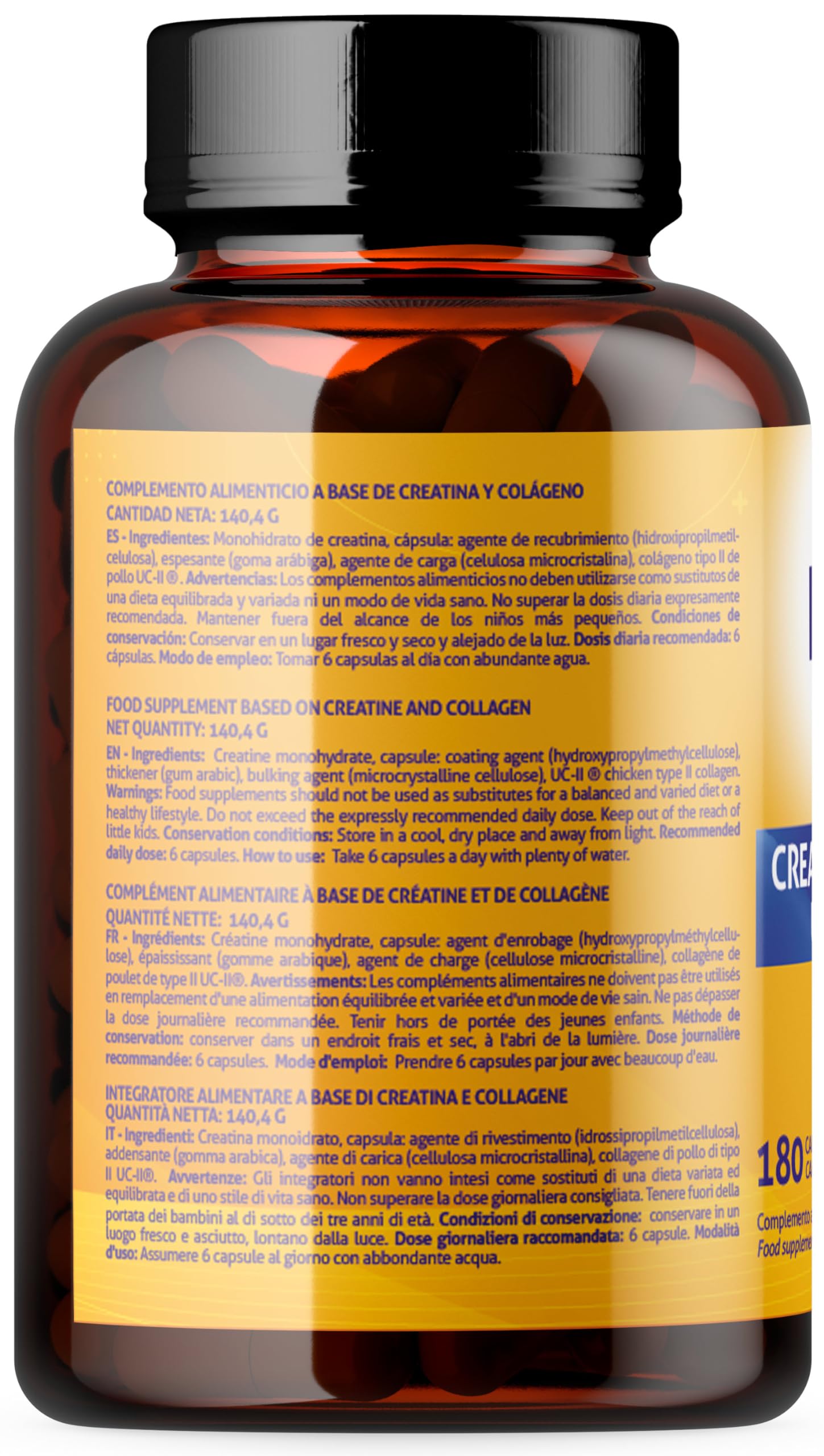 Kinoko Life Creatin Monohydrat Kapseln 3000mg & UCII Kollagen – 180 Kapseln – Kreatin und Creatine Monohydrate für Pre Workout Booster und Gym – Hochdosierte Creatin Kapseln mit Kreatin Pulver 8