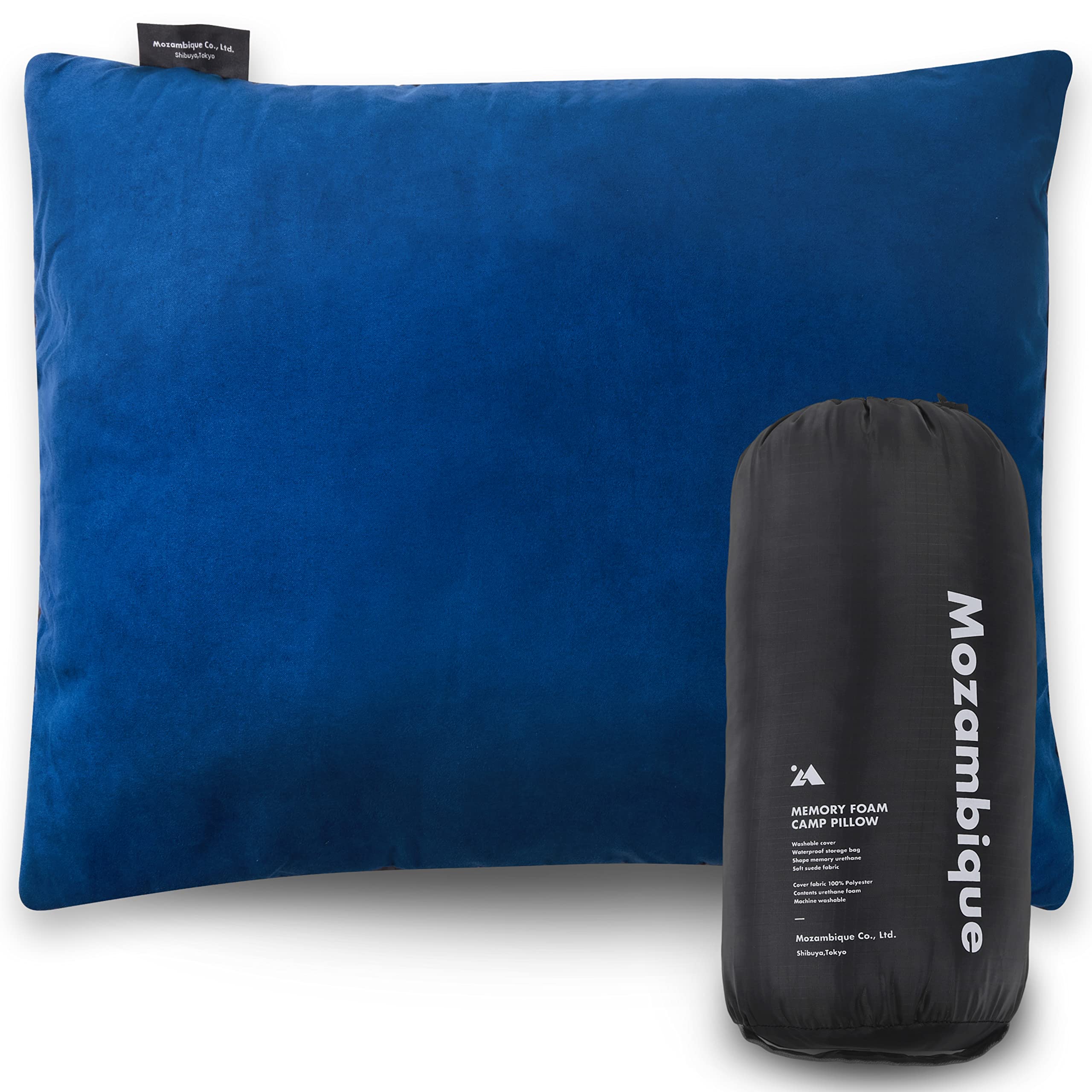 Mozambique(モザンビーク) キャンプ 枕 ピロー トラベルピロー 携帯枕 アウトドア コンパクト 車中泊【プレミアムな寝心地を追求したキャンプ枕】 (Mサイズ, ブルー)商品画像