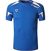 jeansian Men's Sport Quick Dry Short Sleeves T-Shirt Tees Tops LSL3209 Blue L