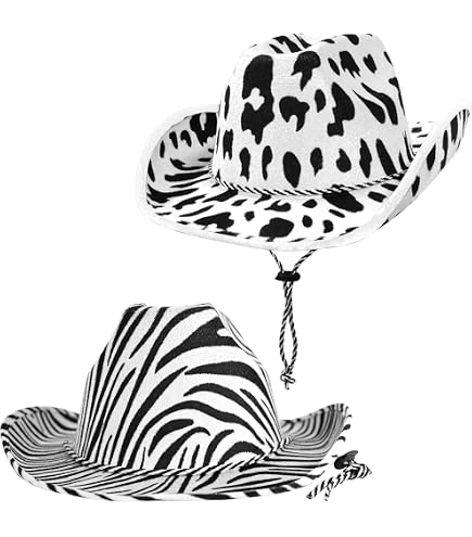Amazon.com: Beistle Zebra Print Cowboy Hats - 6 Pack Black  display picture 1