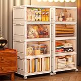 TidyTrove 4-Tier Storage Boxes with Lid 112L Wheels Transparent Drawers view 3