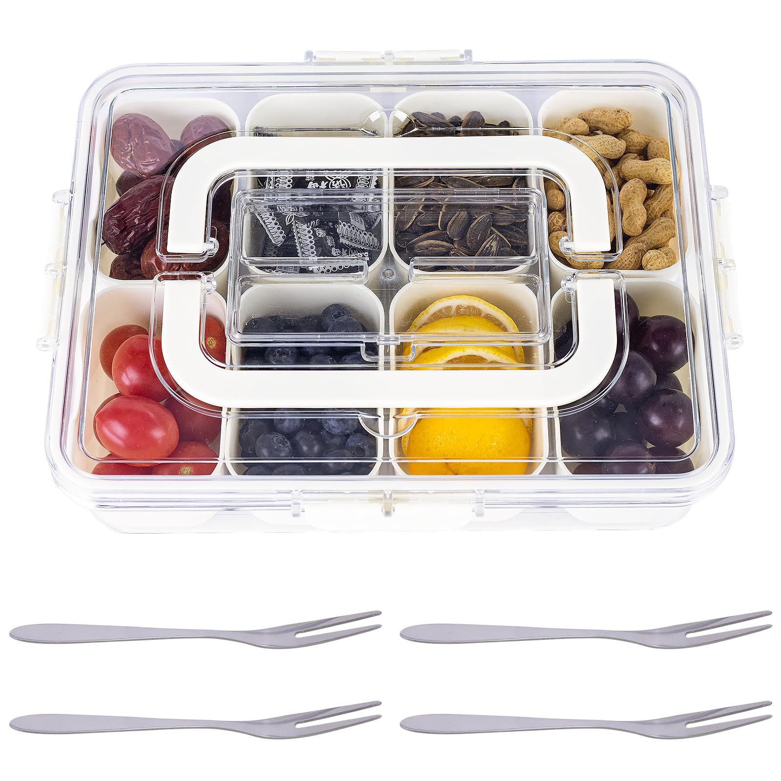 Photo 1 of Snackle Box Container Snack Boxes for Kids Suitable for Candy Vegetables Nuts Spices Perfect for Gatherings Travel Picnics and Beach Essentials ?