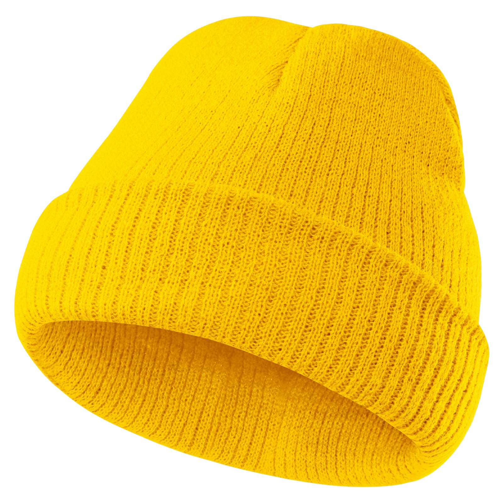 Photo 1 of American Trends Kids Yellow Beanie Hat Warm Knit Beanie Hat for Boys Girls 1 Pack Yellow Small(0-7t)