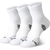 Hylaea Mens Quarter Running Socks for Athletic with Cushion Wicking Coolmax | Max Cushion, Moisture-Wicking Coolmax &amp; Lycra, Arch Support, 200-Needle Knit, Seamless Toe, L/R Foot Specific, No Slip Sole