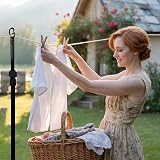BPIL 6x Heavy Duty Telescopic Clothes Line Props 1.3-2.6m Garden Indoor Outdoor view 6