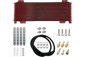 OVANOH Low Pressure Drop Transmission Oil Cooler 40k Transmission Oil Cool Compatible For Heavy Duty 40,000 GVW Max Low Mounting Hardware Towing Applications and Advanced Cooling Protection LPD47391